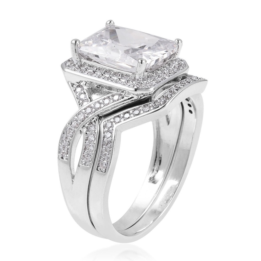 2 Pc Stackable Simulated Diamond Solitaire Ring N… - image 4